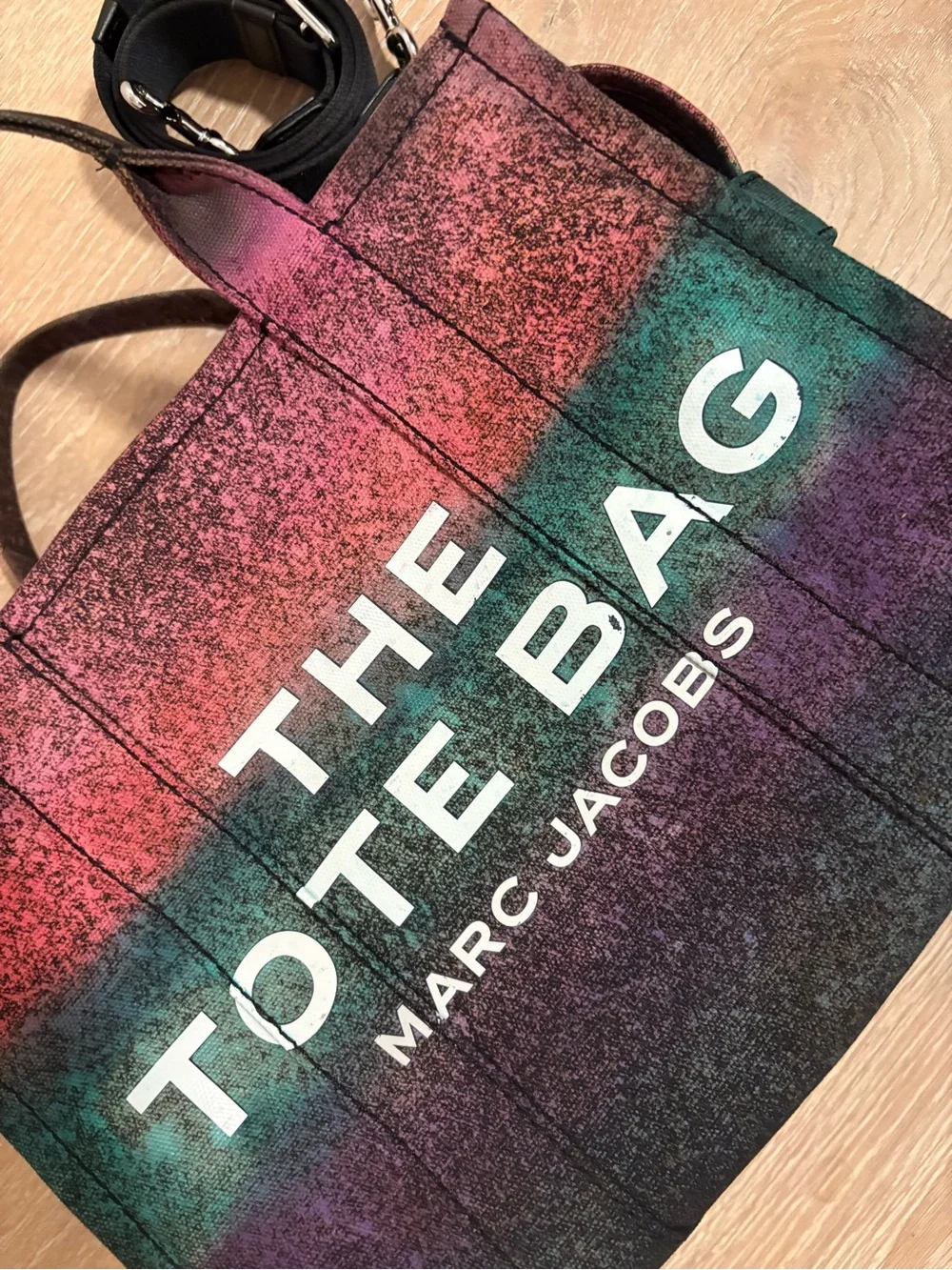 Marc Jacobs Multicolor Gradient Canvas Tote with White Logo